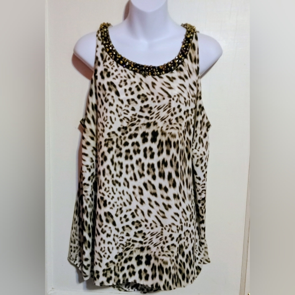 🛍️ BUNDLE ONLY🛍️Jennifer Lopez Leopard Print Beaded Top